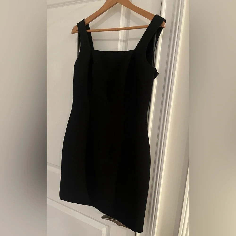 Andrea Polizzi for Rex Lester petite Sz. 12 square neckline dress black - Picture 3 of 9